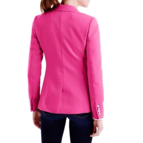 J.CREW Rhodes Wool Fuscia Pink Blazer Size 00 ~ New No Tags - Picture 5 of 9
